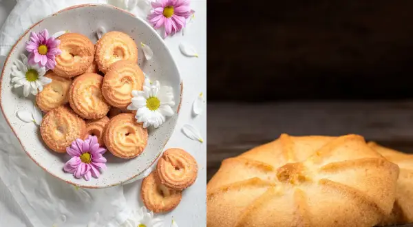 Biscotti viennesi ricetta originale: dolci friabili e profumati, decorati con fiori freschi.