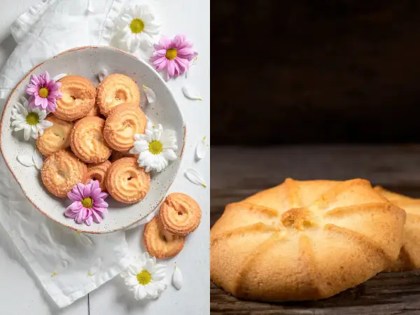Biscotti viennesi ricetta originale: dolci friabili e profumati, decorati con fiori freschi.